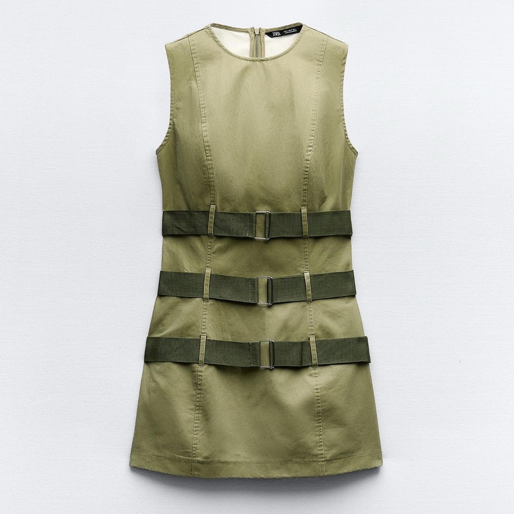 ZARA Belted wax dress